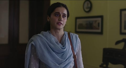 Bollywood star Taapsee Pannu in a scene from 'Thappad' (Photo | Twitter)