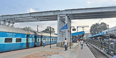 The new foot over bridge under construction at Vijayawada Railway Station | P Ravindra Babu