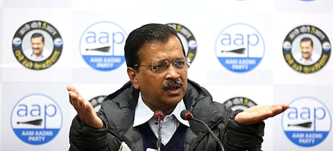 Delhi Chief Minister Arvind Kejriwal addresses the media.(Photo | Shekhar Yadav/EPS)