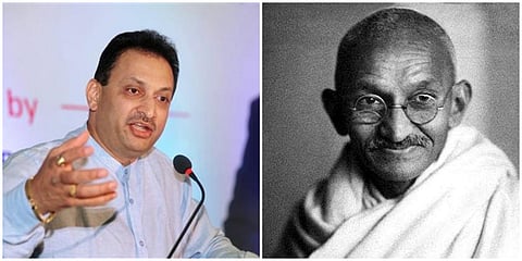 (From L to R) Former Union Minister Anant Kumar Hegde and Mahatma Gandhi (File Photo | PTI)
