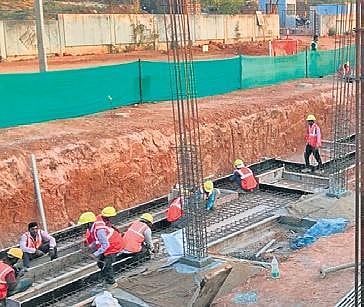 Work going on at the KIA Halt Station near the airport | express
