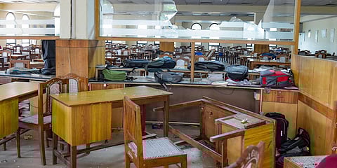 Jamia Millia Islamia University library vandalised on Sunday night during a clash between police and students in New Delhi. (File photo| PTI)