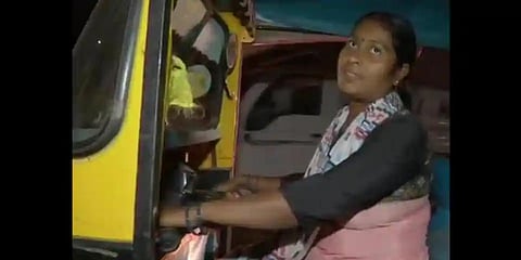 Sangeeta Kumari, the mother of three has been driving auto-rickshaw for the past four years. (Photo | ANI)