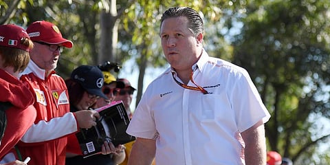 Zak Brown, CEO of McLaren, arrives at the track for the Australian Formula One Grand Prix in Melbourne. (Photo | AP)