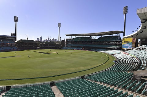 Empty seats ring the field during a One Day International cricket match between Australia and New Zealand at the Sydney Cricket Ground in Sydney. (Photo | AP)