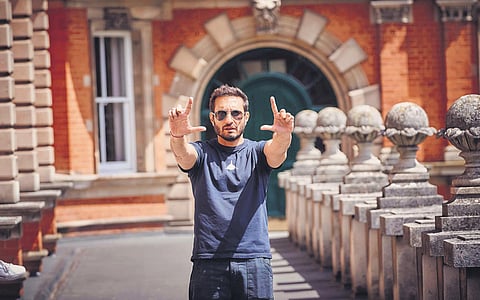 Homi Adajania on the sets of Angrezi Medium