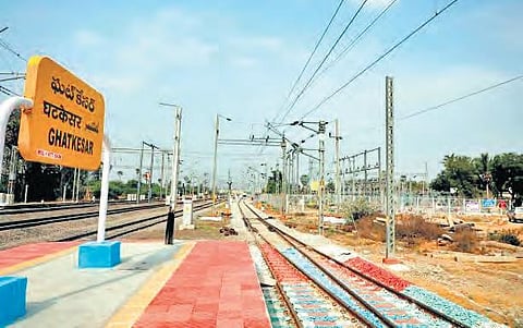 As part of the four-line work, the SCR has commissioned two more additional platforms at Charlapalli and Ghatkesar stations. (Photo| EPS)