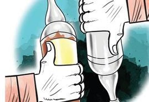 Miscreants hurl liquor bottles at place of worship in Madannapet