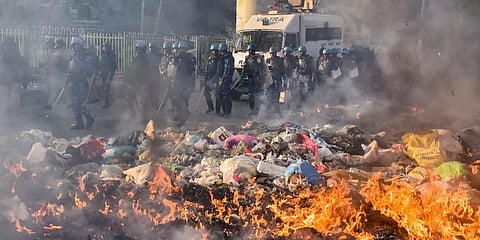 At least, 53 innocent lives had been lost by the time the fire, touched off by riotous mobs that took over the streets of northeast Delhi, died out. (Photo | PTI)