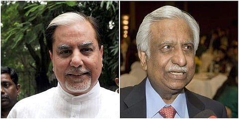 Jet Airways founder Naresh Goyal (L) and Essel Group chairman Subhash Chandra. (File photo| PTI)