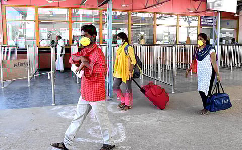 People wear masks as preventive measure against coronavirus. (Photo | EPS/ Madhav K))