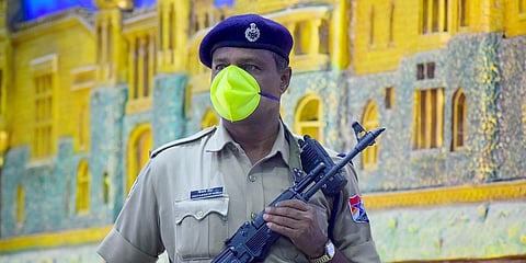 With the threat of coronavirus looming large, CISF personnel at Kempegowda Railway station are on high alert. (Photo| Pandarinath B, EPS)