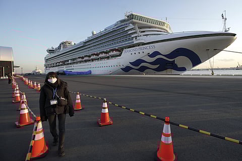The quarantined cruise ship Diamond Princess anchors at the Yokohama Port, Monday, Feb. 10, 2020, Yokohama, Japan. (File | AP)