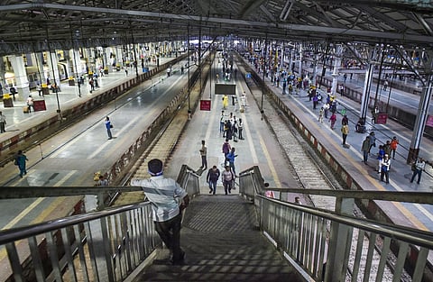 Sparse crowd is seen due to the coronavirus pandemic, at Chhatrapati Shivaji Maharaj Terminus in Mumbai, Tuesday, March 17, 2020. (Photo | PTI)