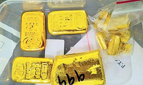 Directorate of Revenue Intelligence officials recovered 9.3kg in gold worth Rs 4 crore, 5.2kg silver and Rs 84 lakh cash from the arrested smugglers | Express