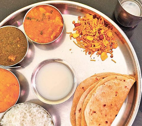 Gujarati Thali at Jaihind Enclave in Madhapur. Image is used for representational purposes. (Photo |EPS)