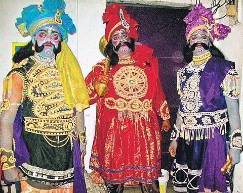 A file photo of jatra artistes dressed up for a play in Kendrapara district | Express