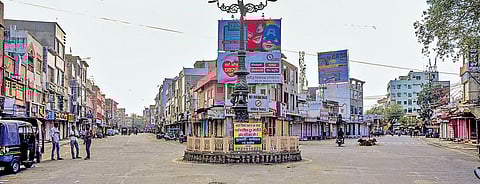 A deserted view of roads in the wake of novel coronavirus pandemic in Bhilwara, Rajasthan on Friday | PTI