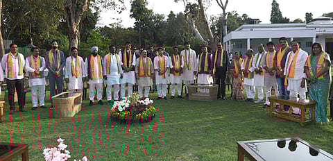 Congress rebel MLAs join BJP in presence of JP Nadda and Scindie. (Photo | Twitter/ANI)