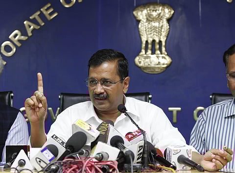 Delhi CM Arvind Kejriwal addresses a press conference in New Delhi. (File Photo | EPS/Anil Shakya)