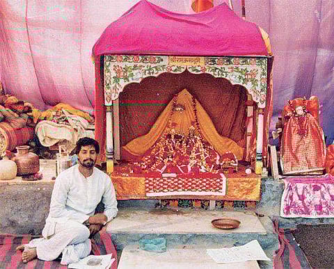 The statue of Ram Lalla in Ayodhya before it was shifted