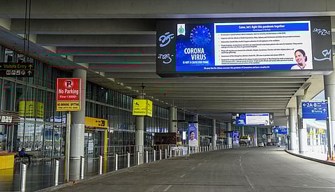 A deserted NSCBI Airport as airlines operations have been suspended due to the imposition of the 21-day complete lockdown across the country in the wake of coronavirus pandemic in Kolkata Wednesday March 25 2020. (Photo | PTI)