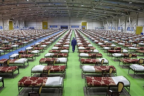 A temporary 2,000-bed hospital for COVID-19 coronavirus patients set up by the army at the international exhibition center in northern Tehran, Iran, on Thursday, March 26, 2020. (Photo | AP)