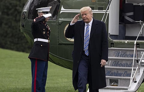 US President Donald Trump returns to the White House in Washington, DC, on March 28, 2020. (Photo | AFP)