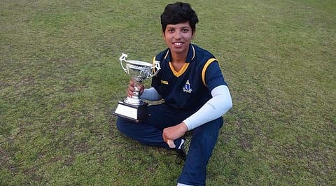 Indian woman cricketer Richa Ghosh (Photo | Twitter)