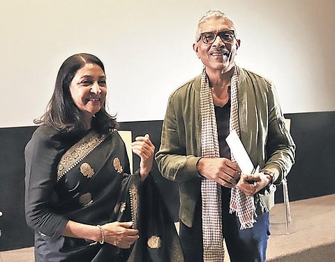 Film personalities Deepti Naval with Prakash Jha at Films 4Change 2020