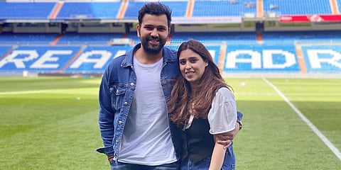 India opener Rohit Sharma with his wife Ritika Sajdeh (Photo | Rohit Sharma Instagram)