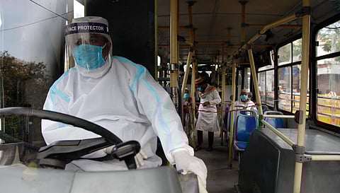 People who showed coronavirus symptoms being taken to various hospitals from Nizamuddin area in New Delhi on Monday March 30 2020. (Photo | Anil Shakya/EPS)