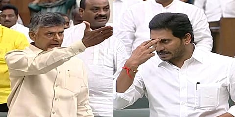 TDP chief N Chandrababu Naidu and Andhra Pradesh Chief Minister Jagan Mohan Reddy. (Photo | EPS)
