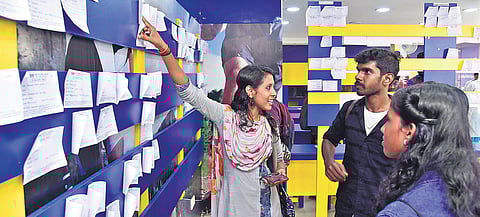 Job aspirants at the ‘Vayo’ office | Albin Mathew