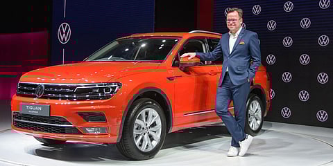 Volkswagen (Passengers Cars India) Director Steffen Knapp during the launch of Tiguan Allspace in Mumbai. (Photo| PTI)