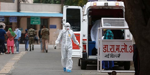 Medical staff are seen wearing masks at Delhi's RML Hospital as a precaution in wake of coronavirus pandemic. (Photo| Shekhar Yadav, EPS)