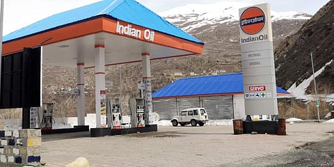 A deserted view of a fuel station during coronavirus lockdown, in Shimla. (File photo| ANI)