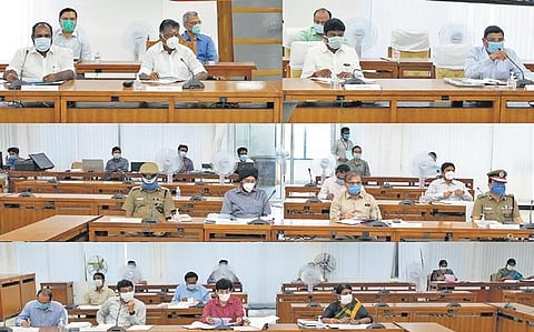 Chief Minister interacted with district collectors on corona relief measures; Deputy CM O Panneerselvam and ministers were present