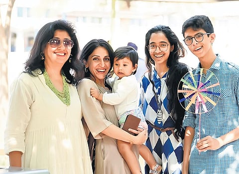 Puneeta Chadha Khanna (extreme left) with family