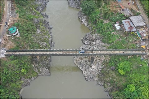 Bridge on Subansiri river in Arunachal Pradesh.
