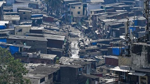 Dharavi slum area in Mumbai