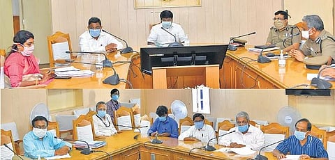 Health Minister C Vijayabaskar held a discussion on welfare and protection of doctors at the forefront of Corona battle at Secretariat on Tuesday