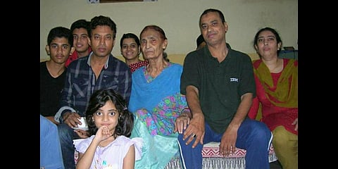 Actor Irrfan Khan with his mother