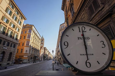 Via Nazionale, usually one of the busiest roads of Rome's historical city center is almost empty due to coronavirus fear. (Photo | AP)