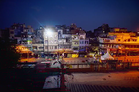 A view of a deserted street during a nationwide lockdown in the wake of coronavirus pandemic at Jama Masjid area in New Delhi Saturday April 25 2020. (Photo | PTI)