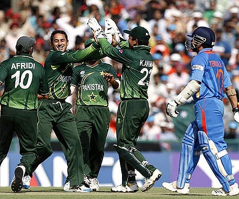 Sachin Tendulkar was adjudged LBW to Saeed Ajmal, but was reprieved through a UDRS referral. This started a remarkable series of 'lives' for the little master. (AP)