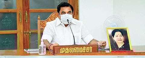 CM Edappadi K Palaniswami chairing a meeting with IAS officials.