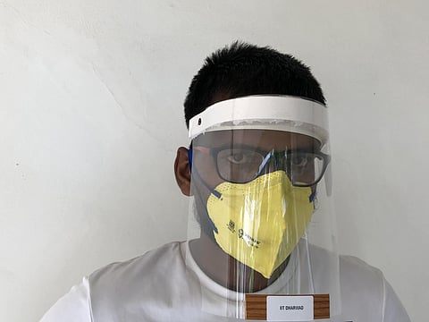 A face shield produced by IIT Dharwad for KIMS hospital (Photo | Express)