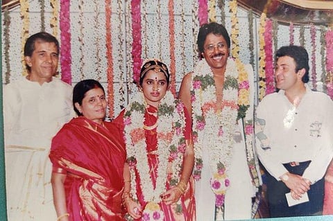 In 1990, he made it a point to specially fly down to Chennai for K. Ravi Shankar's wedding with Jayashree and posed for family pictures along with A. Krishnamurthi and his wife Mathuram. (Photo | IANS)