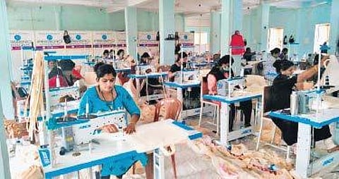 A cloth bag manufacturing unit of Kudumbashree Mission